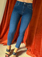 dark supper tight high rise skinny jeans