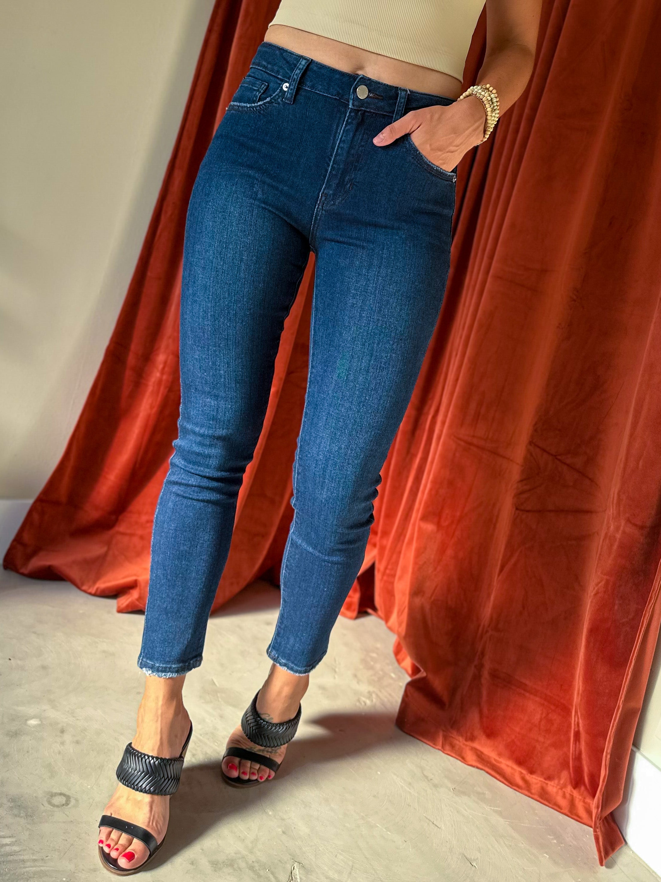 dark supper tight high rise skinny jeans