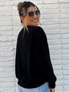 super soft cozy ribbed black pullover