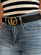 black faux GG Gucci belt