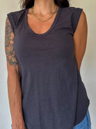 basic relaxed fit tank top charcoal