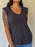 basic relaxed fit tank top charcoal