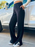 Womens mono b black lounge pants