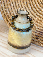 tiger eye elastic stackable bead bracelet