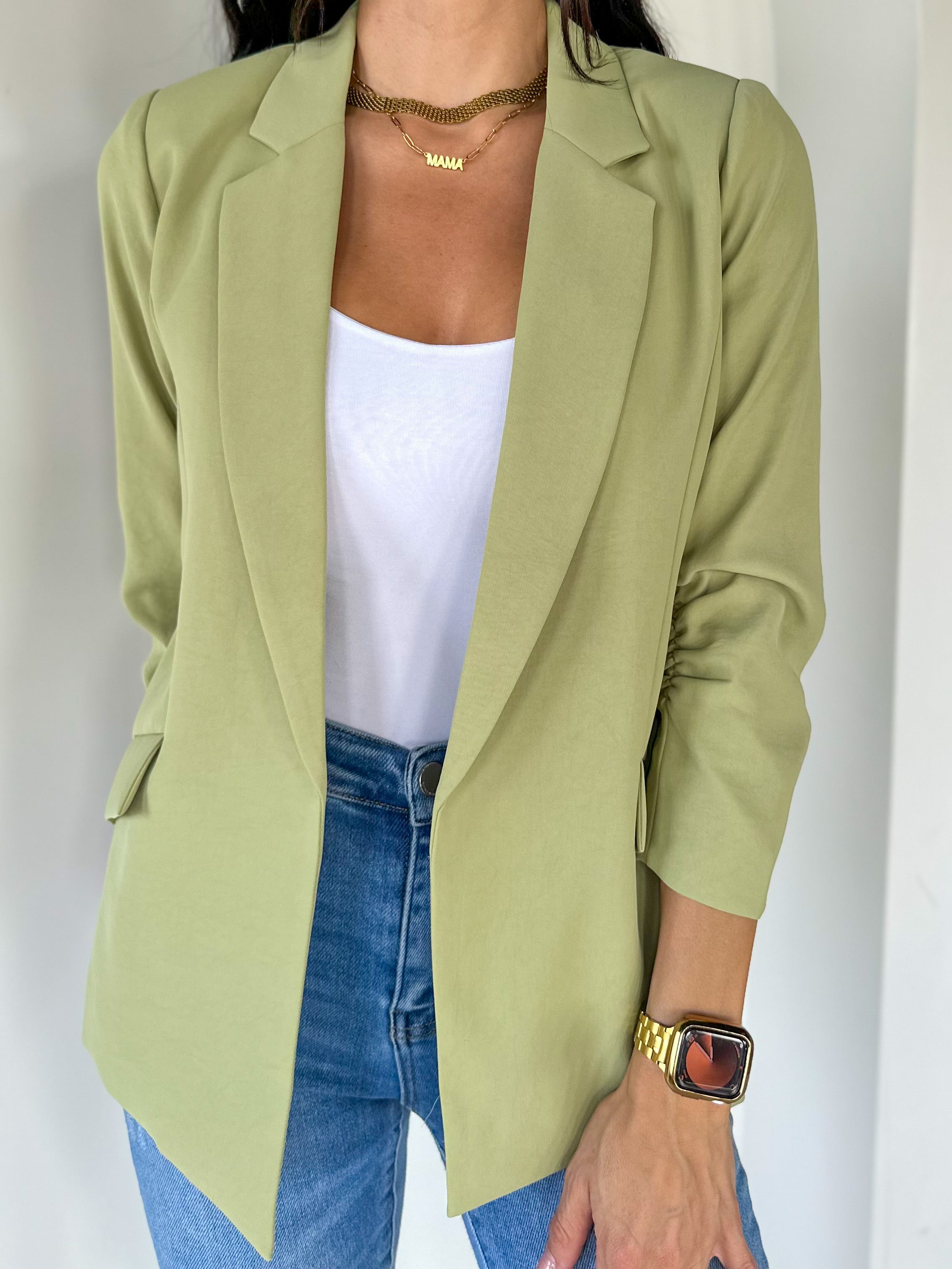 olive moss sage green slim fit blazer