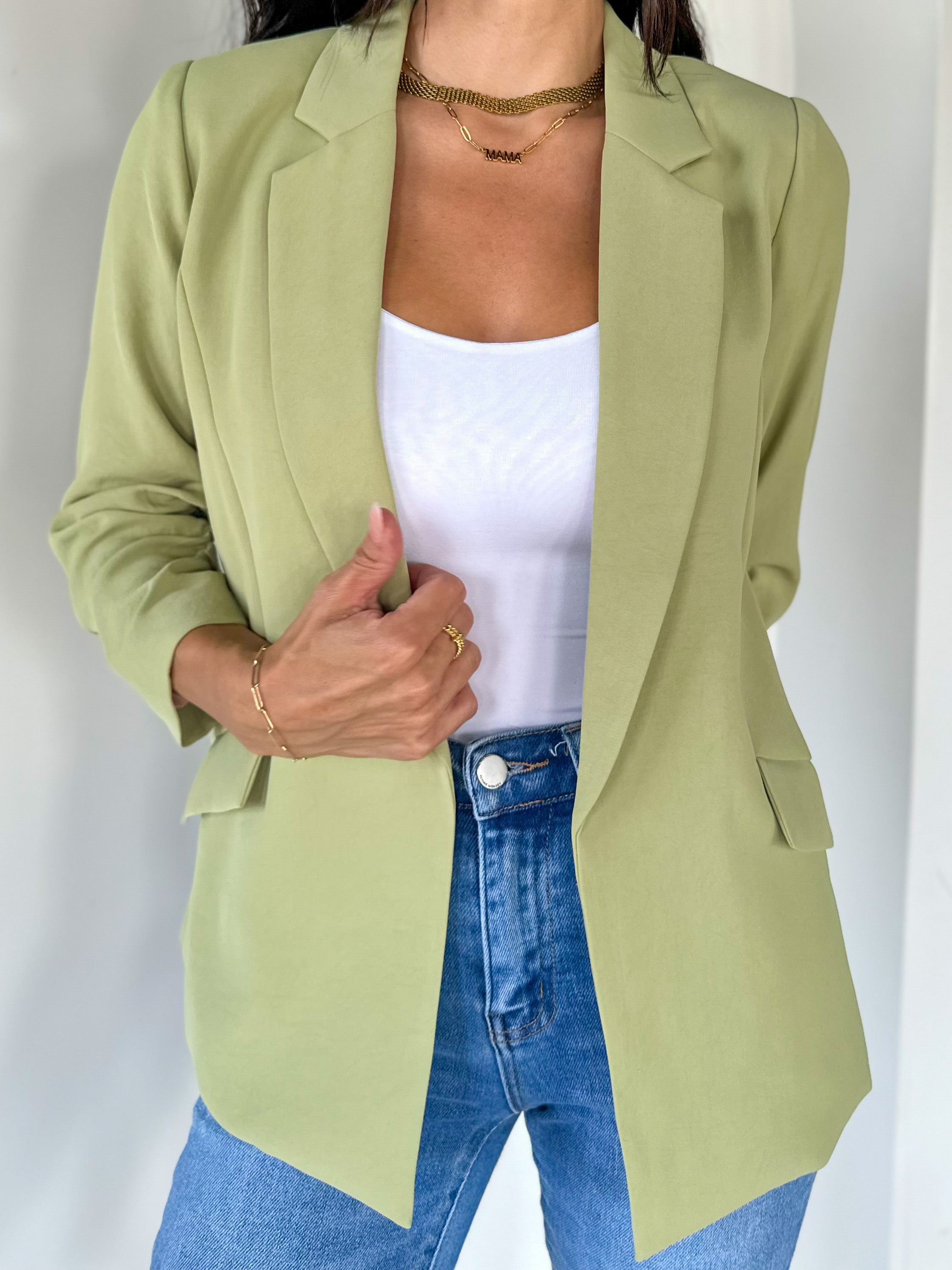 olive moss sage green slim fit blazer