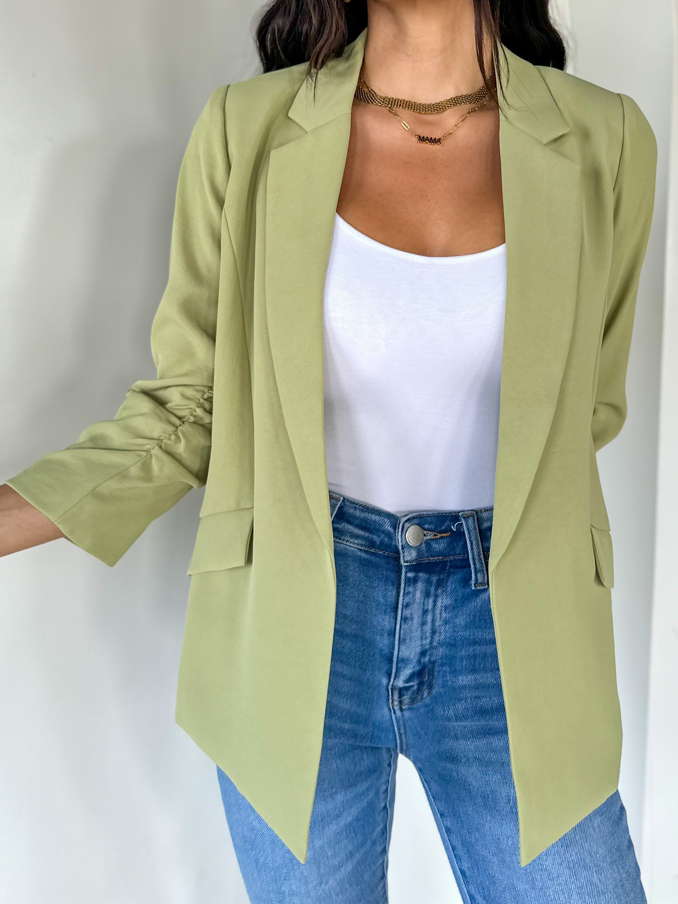 olive moss sage green slim fit blazer