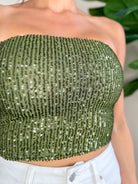 sequin strapless top