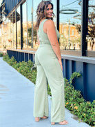 sage green jumpsuit, sexy, comfortable, night out, wedding