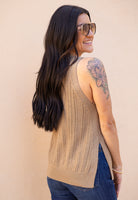 mocha tan neutral knit tank top