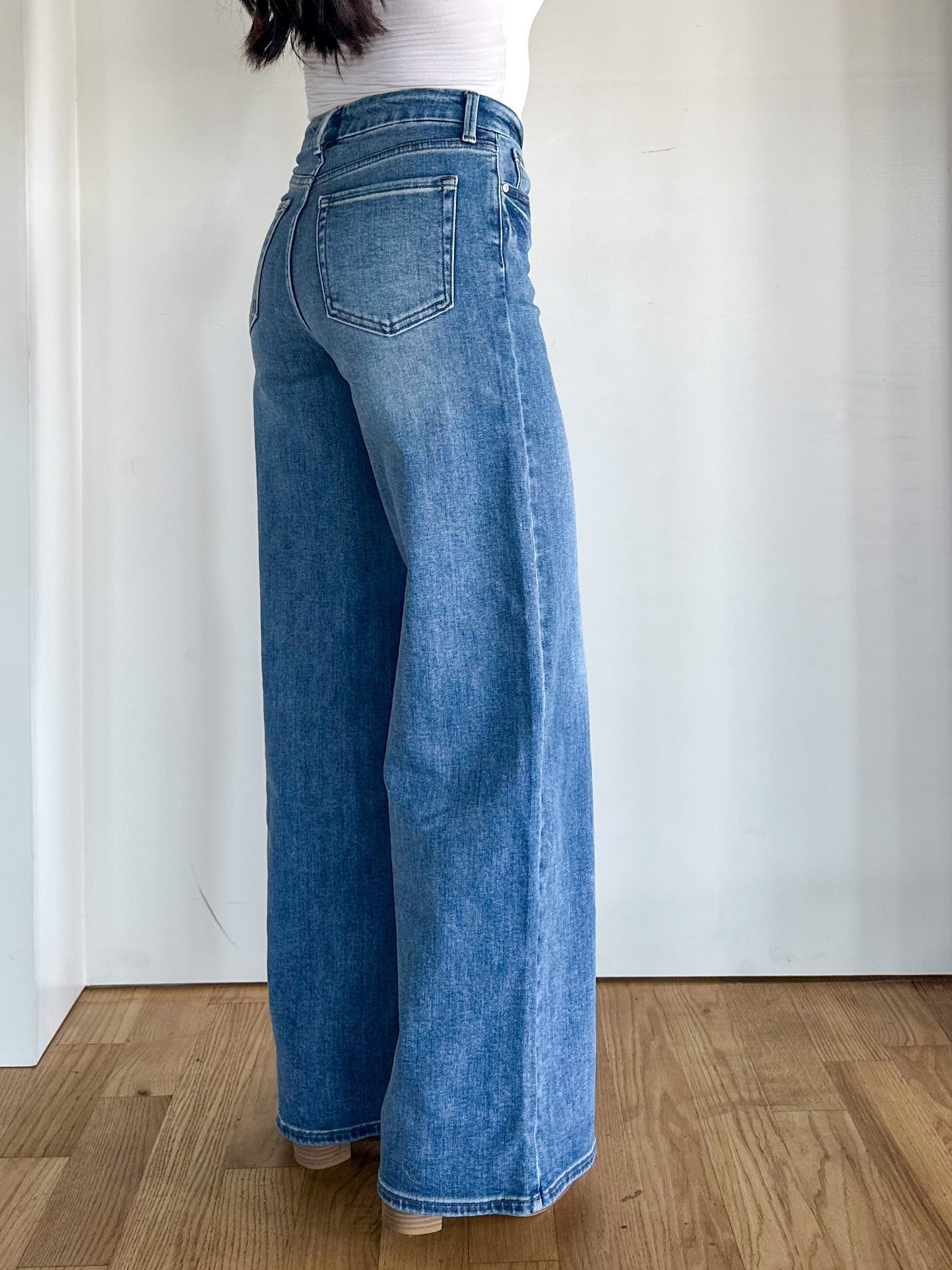 just black denim wide leg palazzo medium wash jeans