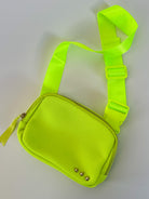 neon yellow bum belt bag