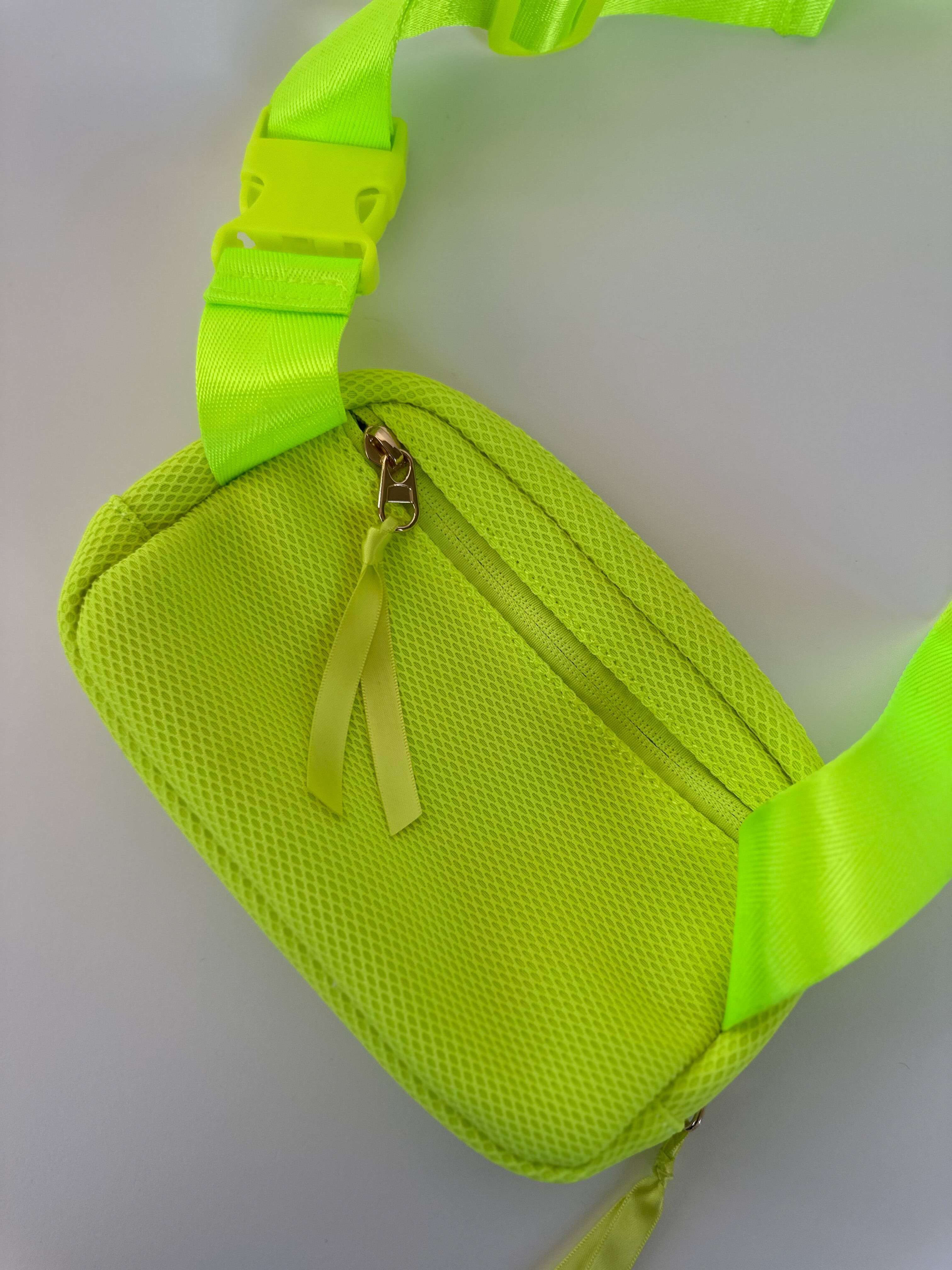 neon yellow bum belt bag