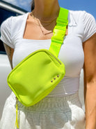 neon yellow bum belt bag