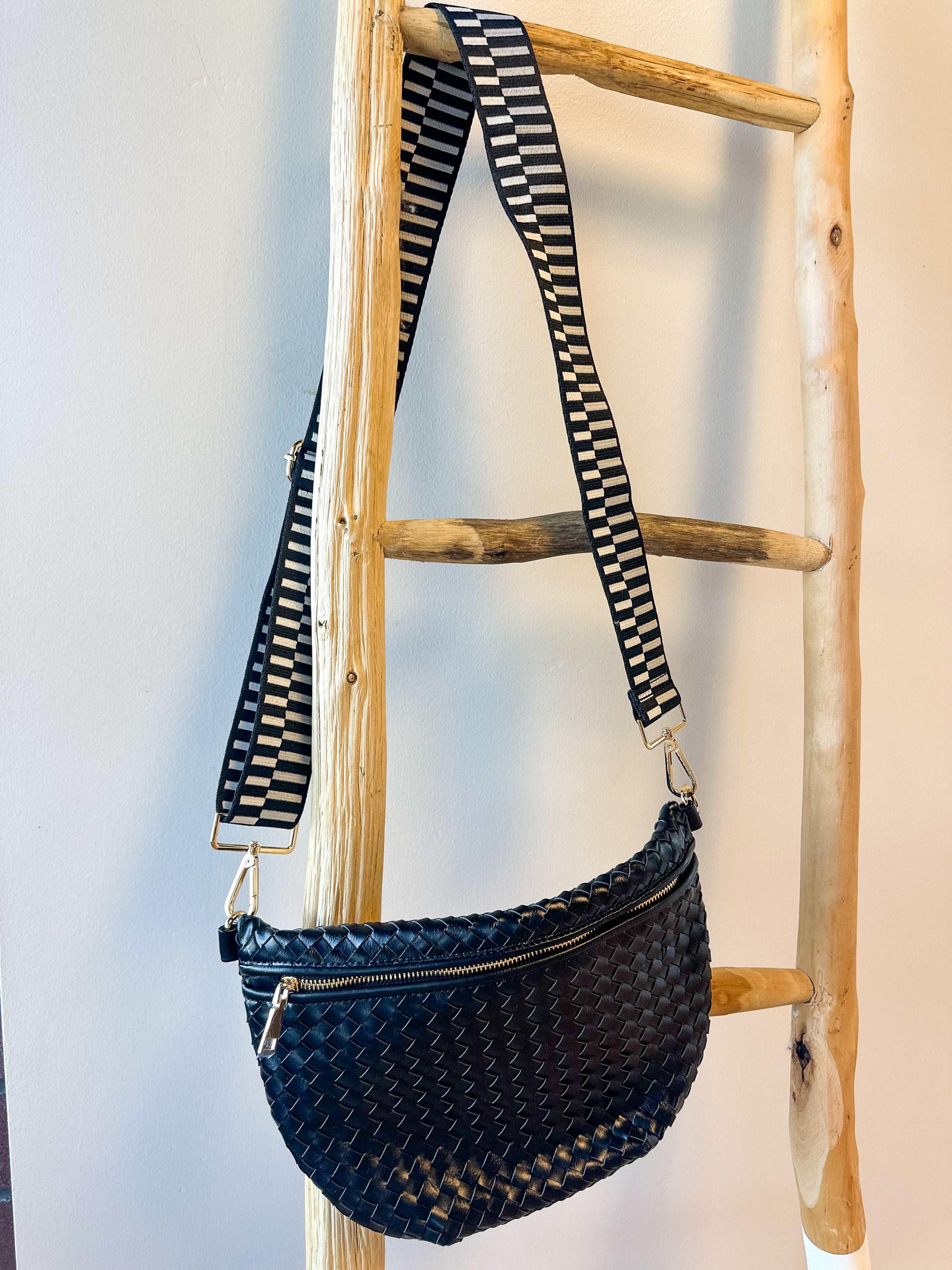 pretty simple black woven westyln bum bag