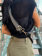 pretty simple black woven westyln bum bag