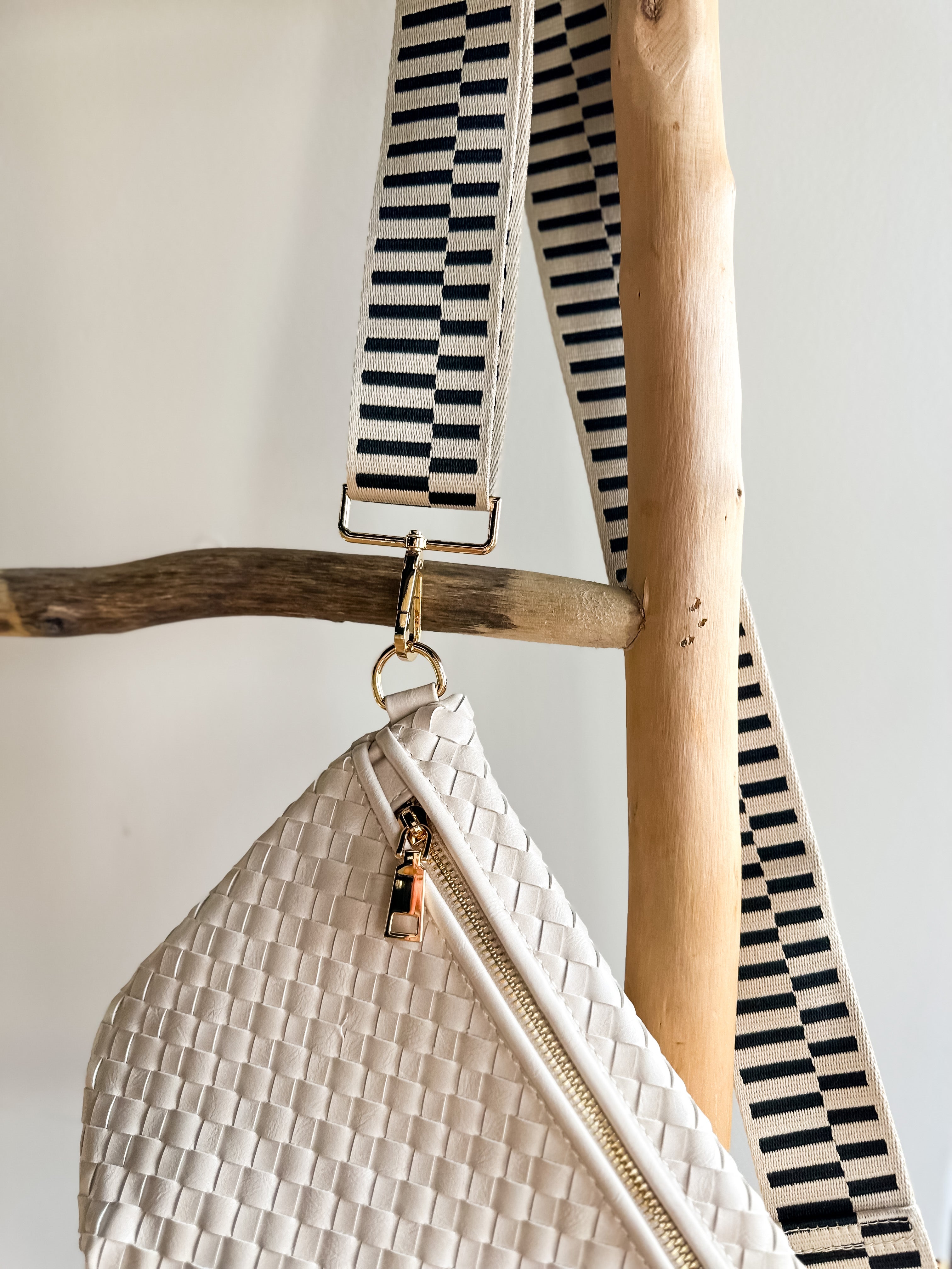 pretty simple cream woven westyln bum bag