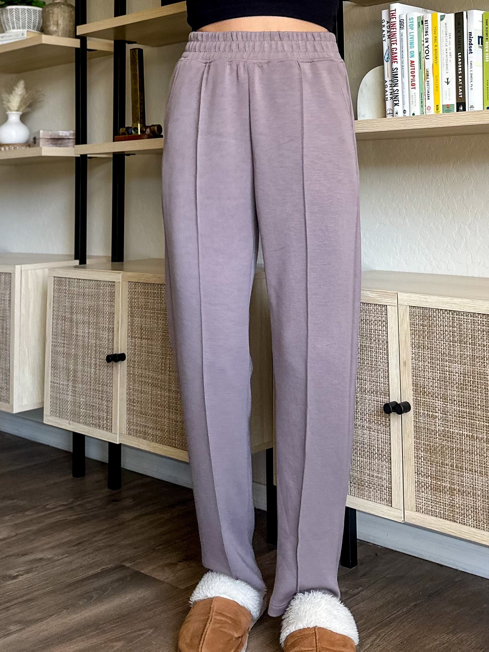 womens mocha high rise soft and comfortable straight leg sweatpants