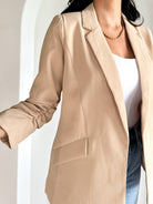 womens skies are blue slim fit tan beige nude blazer