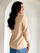 womens skies are blue slim fit tan beige nude blazer