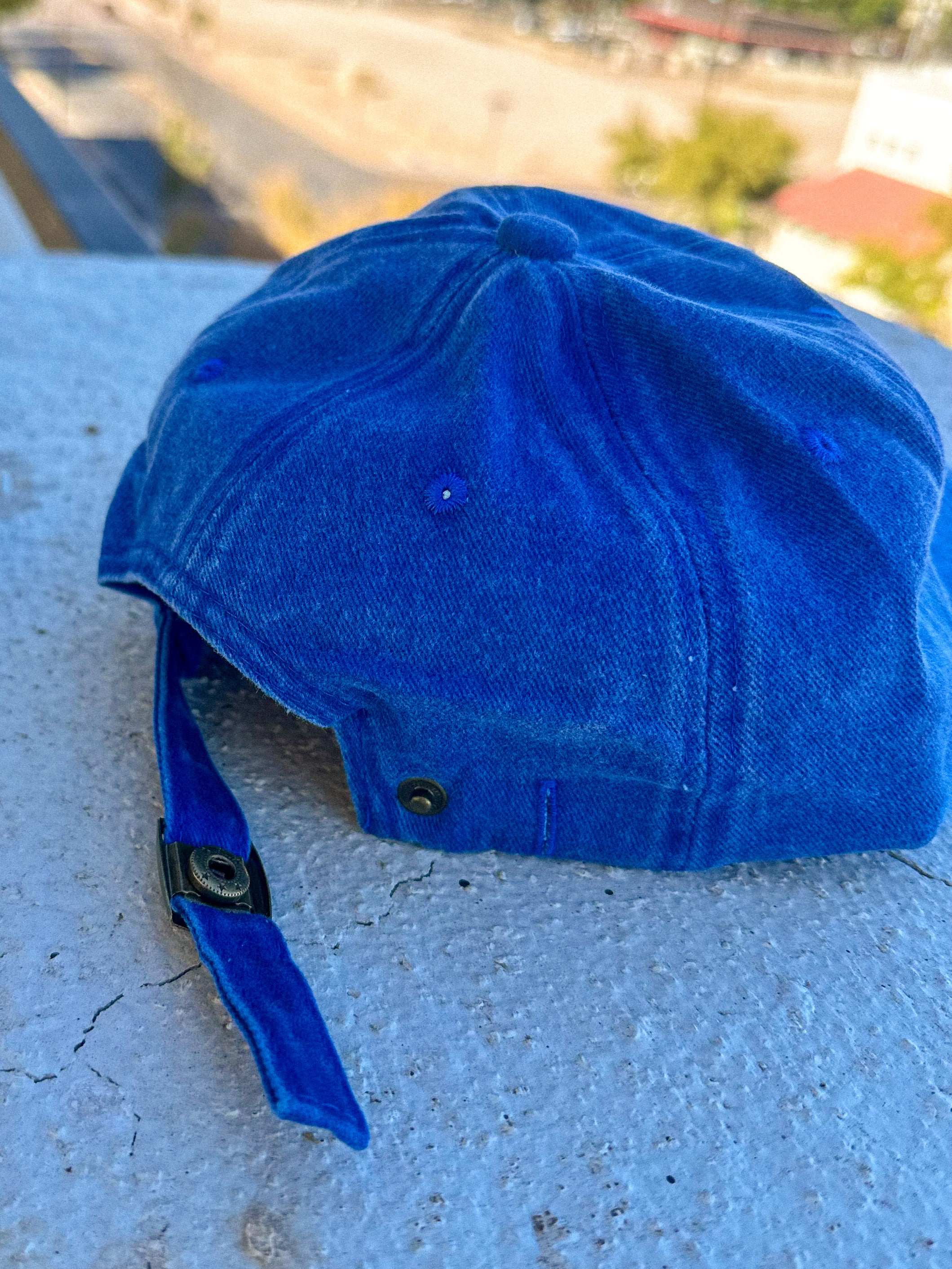 Women's bright royal blue LA adjustable cap